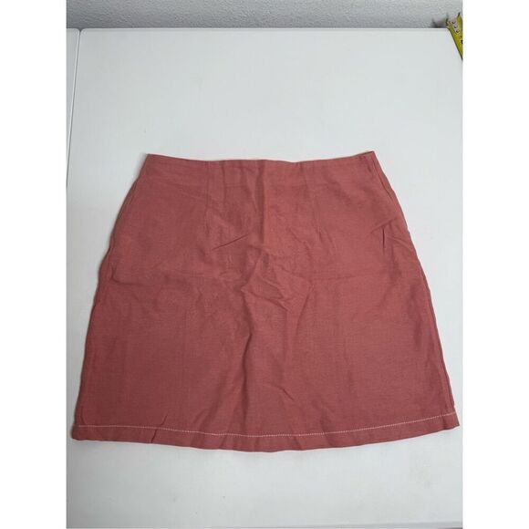 Clockhouse Women’s Cotton Pink Peach Button Front Mini Skirt Sz 38 EU/ S US - Picture 6 of 7